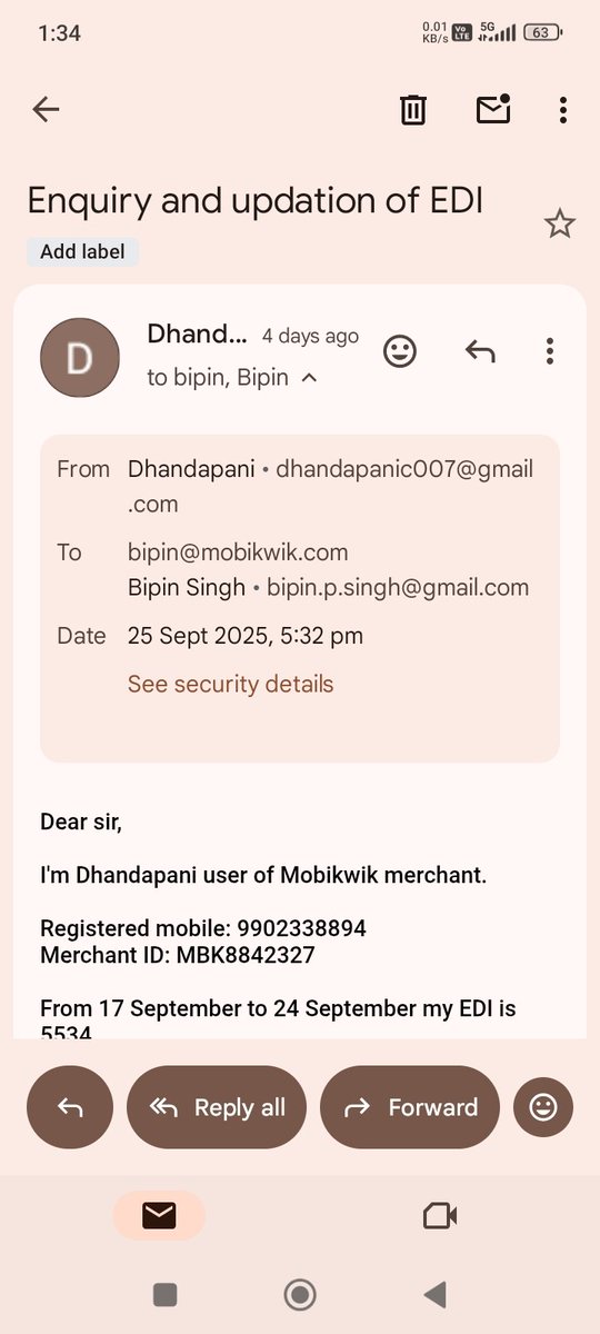 Dhandapani30710's tweet image. Even Mailed to Mr @BipinSingh on 25 September. Regarding the same from customer care support @MobiKwikSWAT seeking help from 22 September, till now no response.

#mobikwik #worstcustomercare