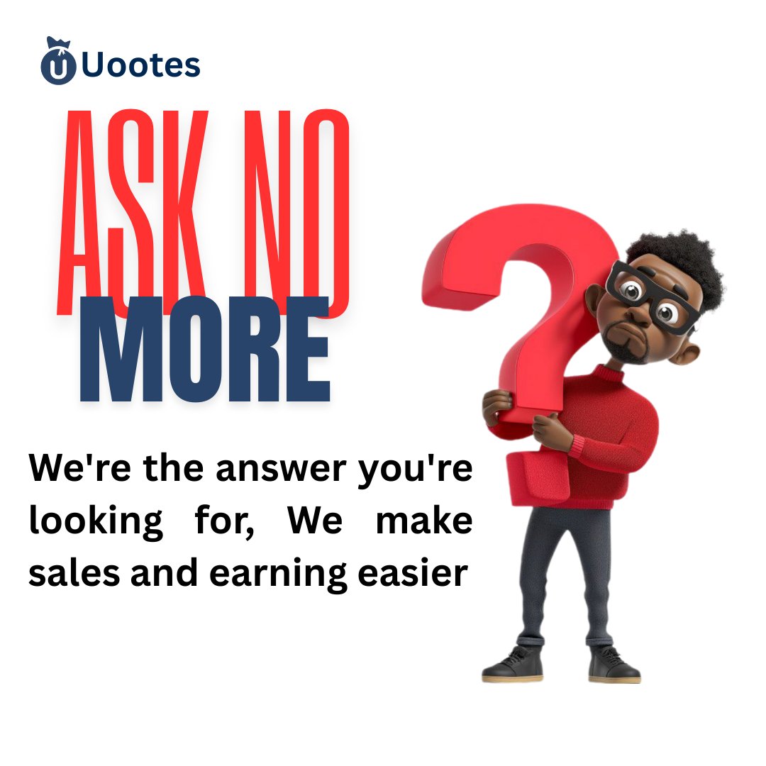 Uootes_tech's tweet photo. No more searching! We're the answer you've been looking for! At Uootes, we make sales and earning easier. Join us and discover a simpler way to earn and sell easy. #Uootes #SalesMadeEasy #EarnWithEase https://t.co/iApDJN0aO4