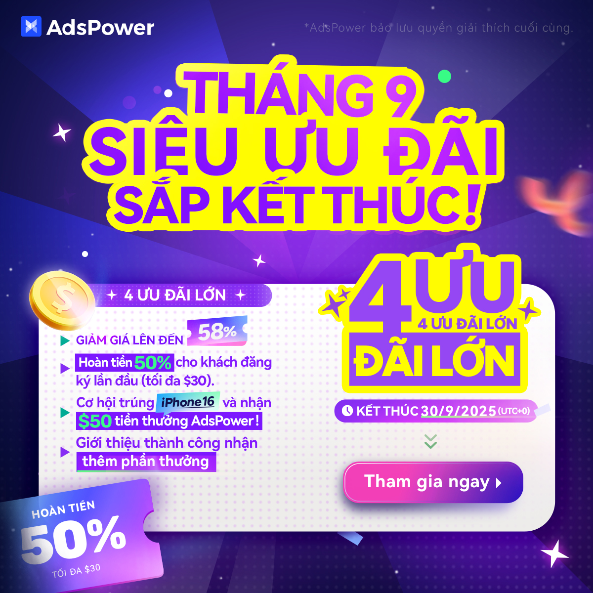 AdspowerVN (@adspowervn88) on Twitter photo AdsPower 9/2025 – Công bố vòng quay cuối!
🎉 Chúc mừng <a href="/richardhuynh991/">richardhuynh9999</a> <a href="/Cryptoeanr/">Earn Tien (Ø,G) (🍊,💊)DDAI WIZO | 𝔽rAI π² (❖,❖)</a> <a href="/BahzG49478/">Bahz Gư7dye</a> <a href="/quabuc39644/">Ưb Quabuc</a> nhận thẻ Shopee trị giá 400.000₫!
🎁 <a href="/NThanh34584/">Mour</a> <a href="/airdropviet_/">Airdrop Viet🟨</a> mỗi người nhận $10 bonus!
🎊 Quà sẽ được gửi qua DM trong 2 ngày làm việc.
#adspower AdsPower 9/2025 – Công bố vòng quay cuối!
🎉 Chúc mừng <a href="/richardhuynh991/">richardhuynh9999</a> <a href="/Cryptoeanr/">Earn Tien (Ø,G) (🍊,💊)DDAI WIZO | 𝔽rAI π² (❖,❖)</a> <a href="/BahzG49478/">Bahz Gư7dye</a> <a href="/quabuc39644/">Ưb Quabuc</a> nhận thẻ Shopee trị giá 400.000₫!
🎁 <a href="/NThanh34584/">Mour</a> <a href="/airdropviet_/">Airdrop Viet🟨</a> mỗi người nhận $10 bonus!
🎊 Quà sẽ được gửi qua DM trong 2 ngày làm việc.
#adspower