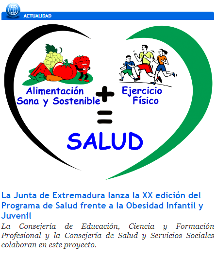 OBESIDAD - PREVENCIÓN - PROGRAMA DE EDUCACIÓN PARA LA SALUD 2025/2026 EN CENTROS EDUCATIVOS DE EXTREMADURA

👉Recordamos que se ha puesto en marcha una nueva edición del Programa de Educación para la Salud frente a la Obesidad Infantil y Juvenil.