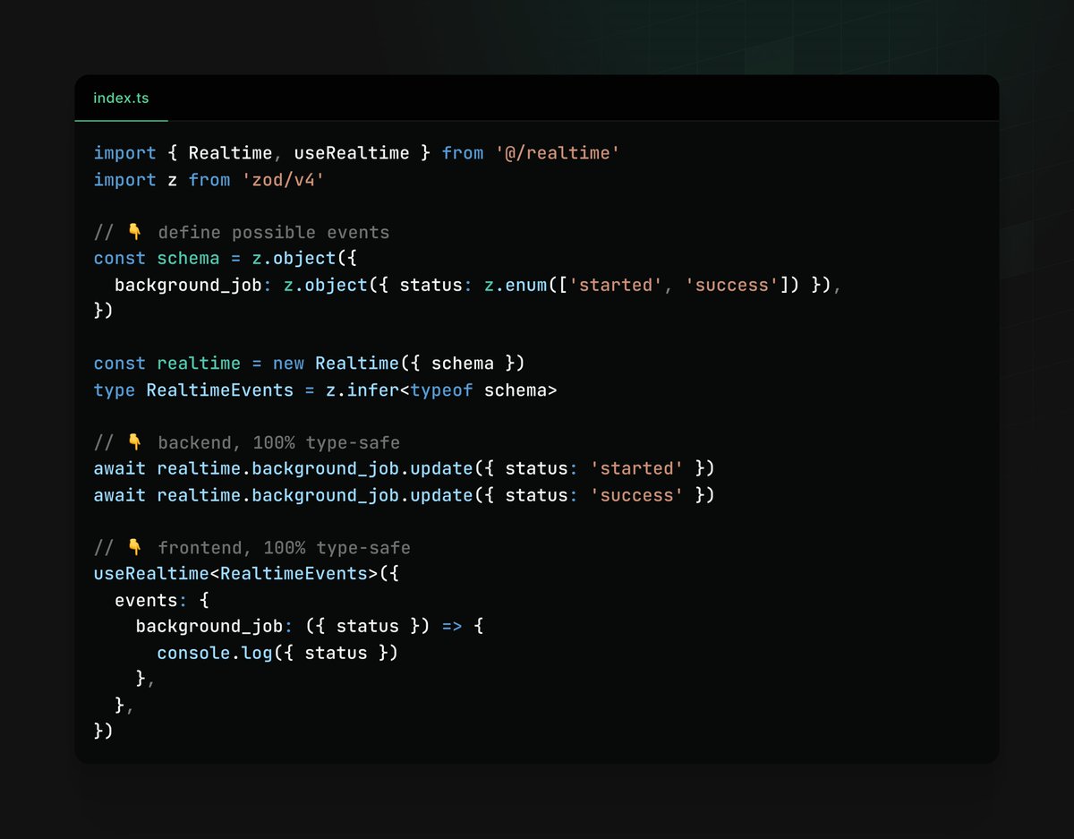 joshtriedcoding's tweet image. hear me out
the easiest way to add realtime to nextjs apps
◆ 100% type-safe
◆ powered by upstash redis streams
◆ deployable to vercel
thoughts?