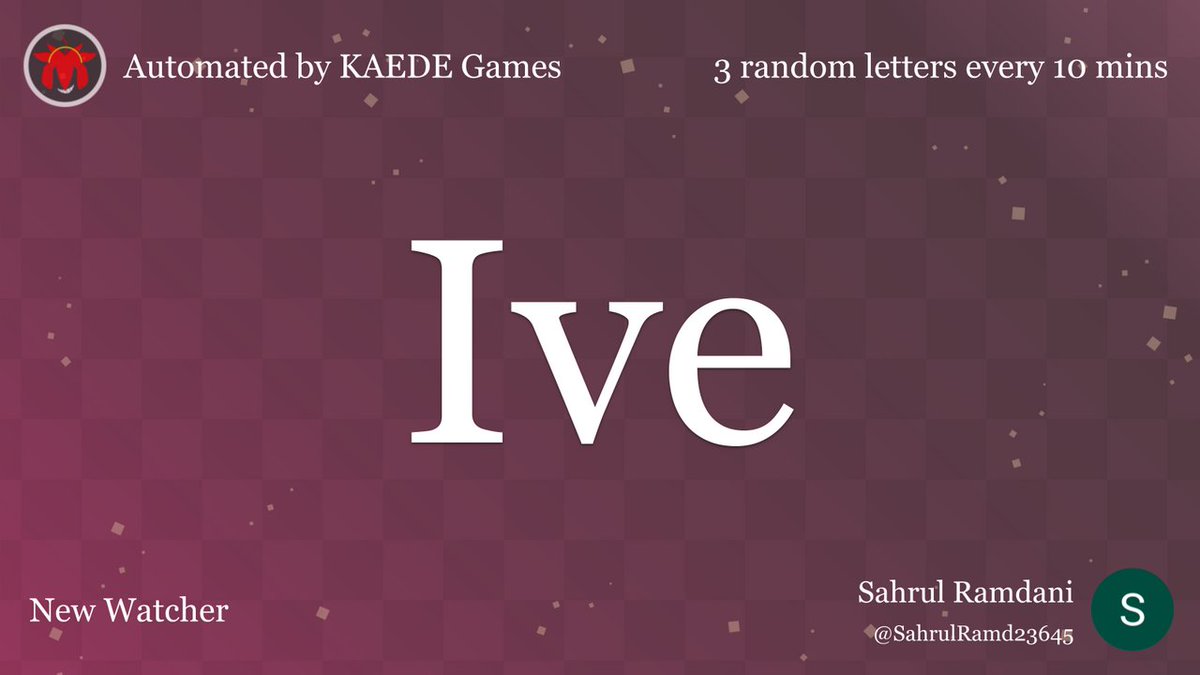 3 random letters every 10 mins tweet media