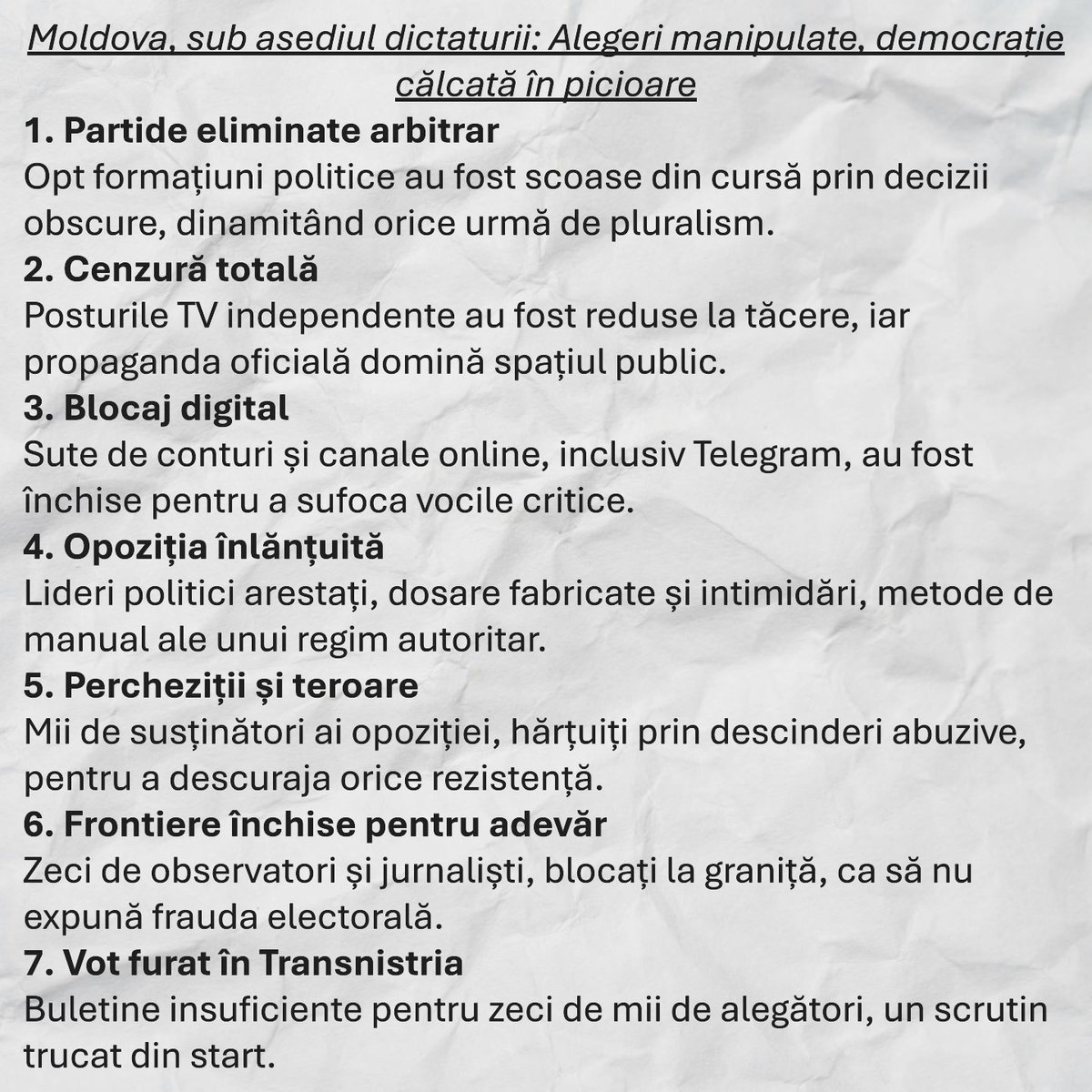 mariandidthis's tweet photo. #Moldova #Alegeri2025 #PAS #MaiaSandu #Dictatura #Tiranie #Transnistria #Romania #Europa #Telegram #Manipulare #Intimidare
Moldova nu mai e a cetățenilor, ci a unui regim care strivește libertatea. 😞 https://t.co/H9B5SykrJQ
