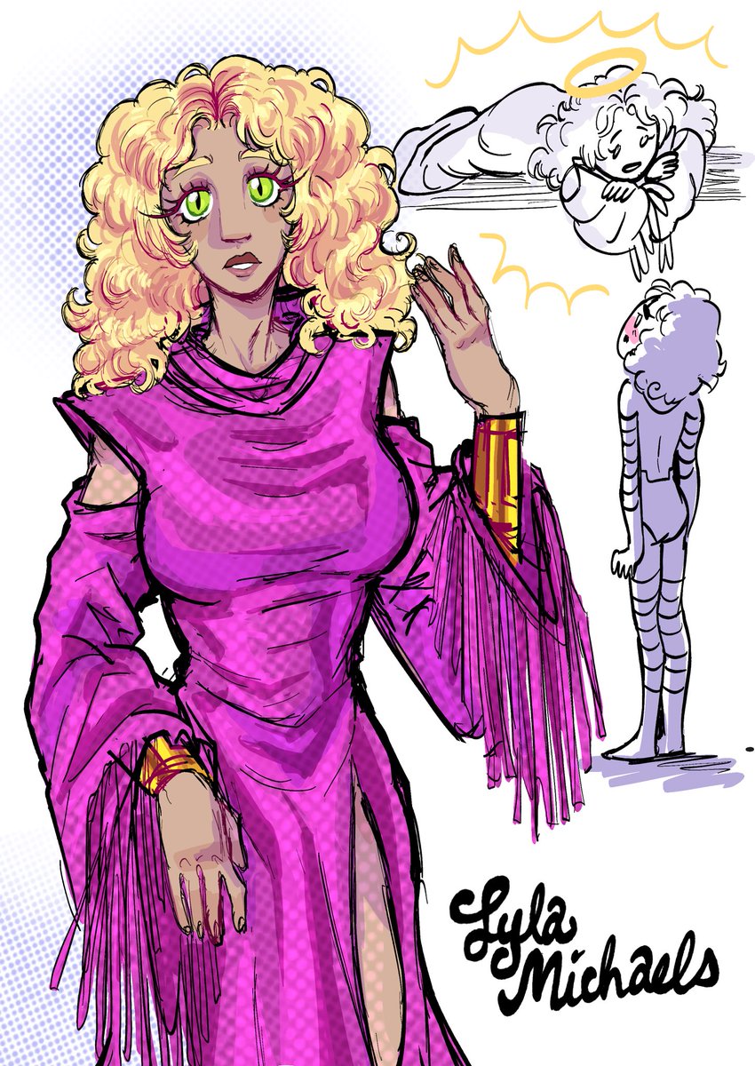 addahsbush's tweet image. in the mood to remind ppl that i can draw today so heres a beautiful angelic lady 💗 #lylamichaels #harbinger