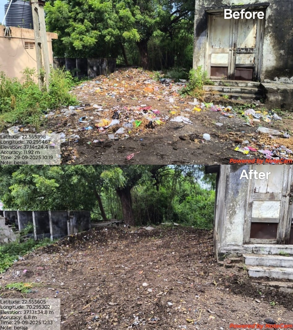 #Swachhotsav2025 અંતર્ગત જોડીયા તાલુકાના બેરાજા ગામે જાહેર સ્થળોએ સ્વચ્છતા કામગીરી કરવામાં આવી.

#SHS2025
#SwachhataHiSeva2025

<a href="/CMOGuj/">CMO Gujarat</a> <a href="/Bhupendrapbjp/">Bhupendra Patel</a> <a href="/InfoGujarat/">Gujarat Information</a> <a href="/GujPRHDept/">Panchayat, Rural Housing & Rural Dev. Department</a> <a href="/GujDCoffice/">Guj DCoffice</a> <a href="/SBMR_Gujarat/">Swachh Bharat Mission- Gramin, Gujarat</a> <a href="/CollectorJamngr/">Collector Jamnagar</a>