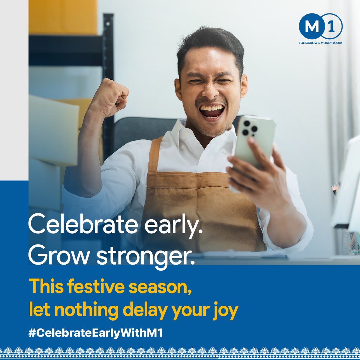 M1xchange's tweet image. Festive demand = opportunity 🎉 But delayed payments slow MSMEs down.
With RBI-licensed #M1xchange TReDS, invoices turn into instant working capital, fueling growth & celebrations on time! 🚀
#CelebrateEarlyWithM1 #MSMEs #Festival #WorkingCapital #TradeFinance #Festivalseason
