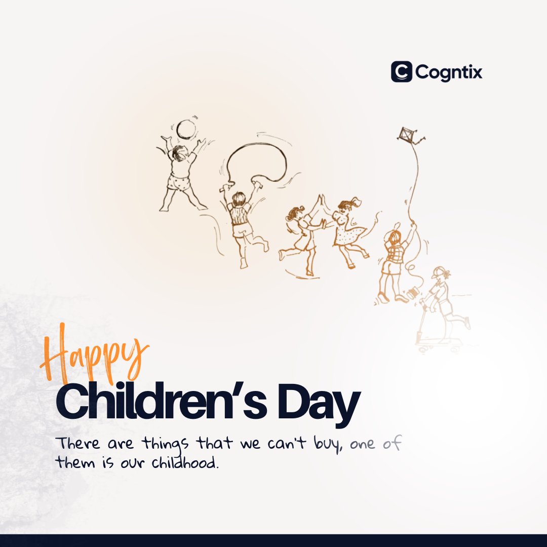 cogntix's tweet photo. On this Children’s Day, let’s honor the playful, curious side of ourselves that fuels growth, creativity, and joy.

Happy Children's Day! 😊

#cogntix #childrensday #fyp #Trending https://t.co/iKicKSEZoU