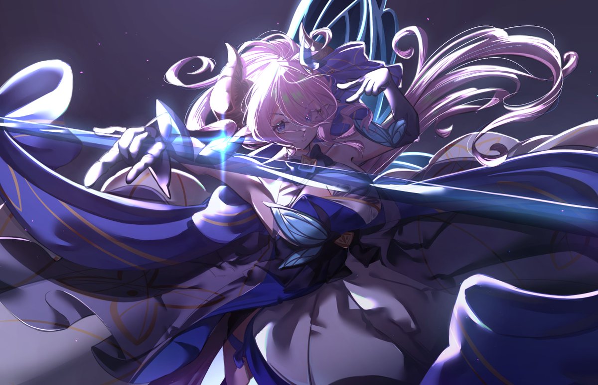 ssss22snake's tweet image. 觀賞用禮服ナルメア!!🦋🦋

這次拿ナルメア來練習暗處發光的光影!!✨✨

(If you like my art, please consider following me .Your support means the world to me, thanks!💛🧡

 #gbf #グラブルファンアート #GranblueFantasy #グラブル #ナルメア