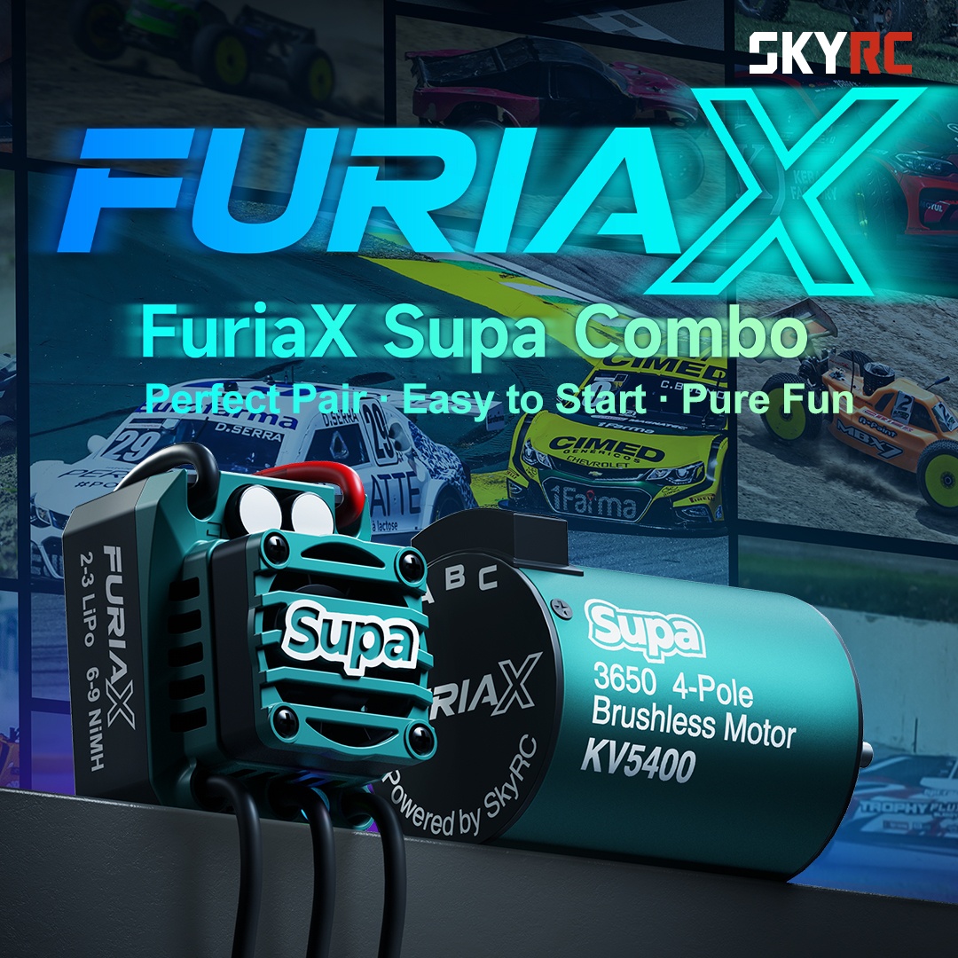 skyrc's tweet photo. FuriaX Supa Combo
Perfect Pair · Easy Start · Pure Fun
ESC + Motor = Smooth power, strong torque, effortless setup. Beginner-friendly, pro-ready, always fun.
Learn More:
https://t.co/TGq5NozBom
#FuriaX #SupaCombo #BrushlessPower #RCCar https://t.co/lGFaEm62Ay