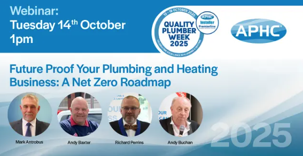 Free Webinar: Future Proof Your Plumbing &amp; Heating Business

📅Tuesday 14 October, 1pm - Mark Antrobus, Andy Baxter, Richard Perrins &amp; Andy Buchan 

Helping installers prepare and make the best decisions when it comes to renewables.

Register: zurl.co/gULQA