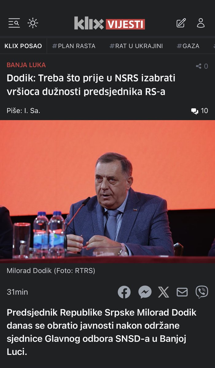 Kad Dodik odstupi, Klix ga proglasi predsjednikom.