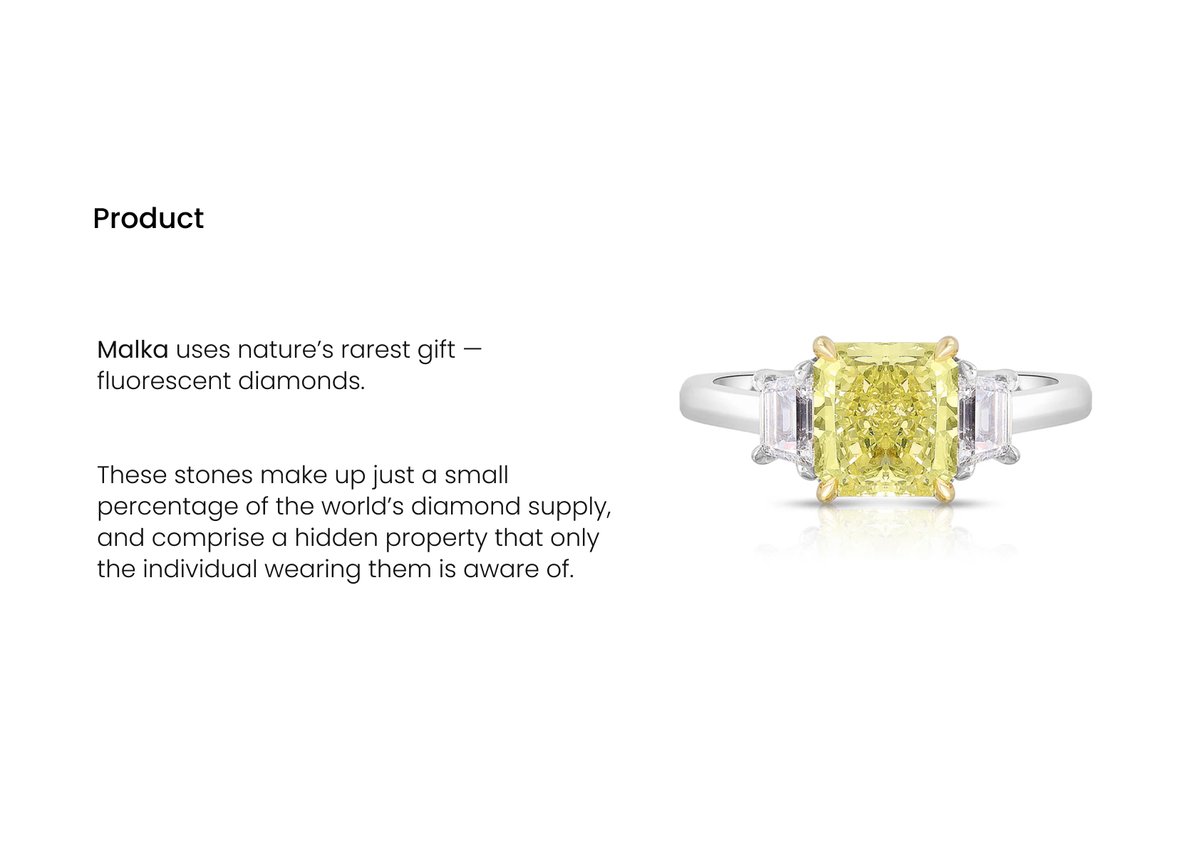 not_justidea's tweet photo. We had the privilege of collaborating with MALKA - a unique brand that uses nature’s rarest gift: fluorescent diamonds.
We crafted and implemented a website, allowing customers to explore the full brilliance of the diamonds under different lighting conditions. 

#design #idea https://t.co/3ZK8LKzHCw
