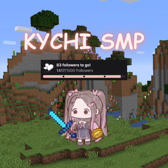 🎉 [1.5k GOAL] 🎉

Hey! Did you hear? When I hit 1.5k followers on Twitch, I will be launching our very own COMMUNITY SMP! ✨

More Details when goal is reached :) 
[Likes + Shares appreciated!]

♡ twitch.tv/xkychi