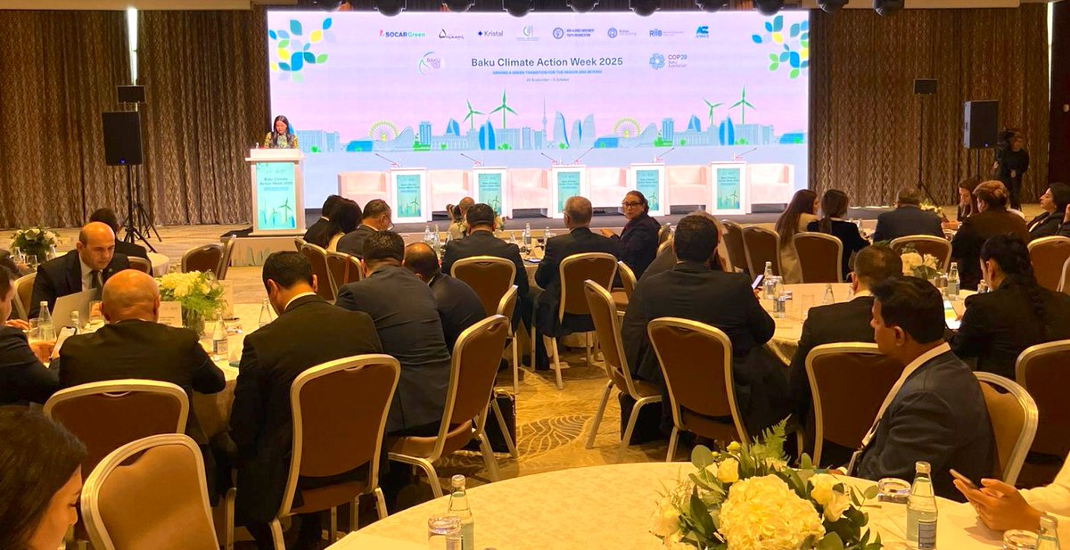 Glad to join <a href="/BakuClimateWeek/">Baku Climate Action Week</a> #BCAW alongside the <a href="/COP29_AZ/">COP29 Azerbaijan</a> Presidency and other global leaders.  

I highlighted the need for greater international collaboration, practical #climate solutions and innovative finance mechanisms that work for the Global South.