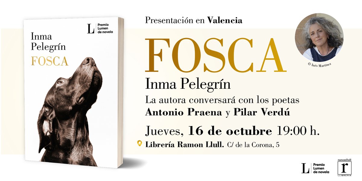 LumenEdit's tweet photo. @BiblioCartagena @cultura_ct @FCajamurcia También estaremos en #Valencia 👇

📆 16 de octubre 
⏰ 19h
📖 Inma Pelegrín charlará con @APraena y Pilar Verdú
📍 Librería Ramón Llul https://t.co/bHAZEpswFc