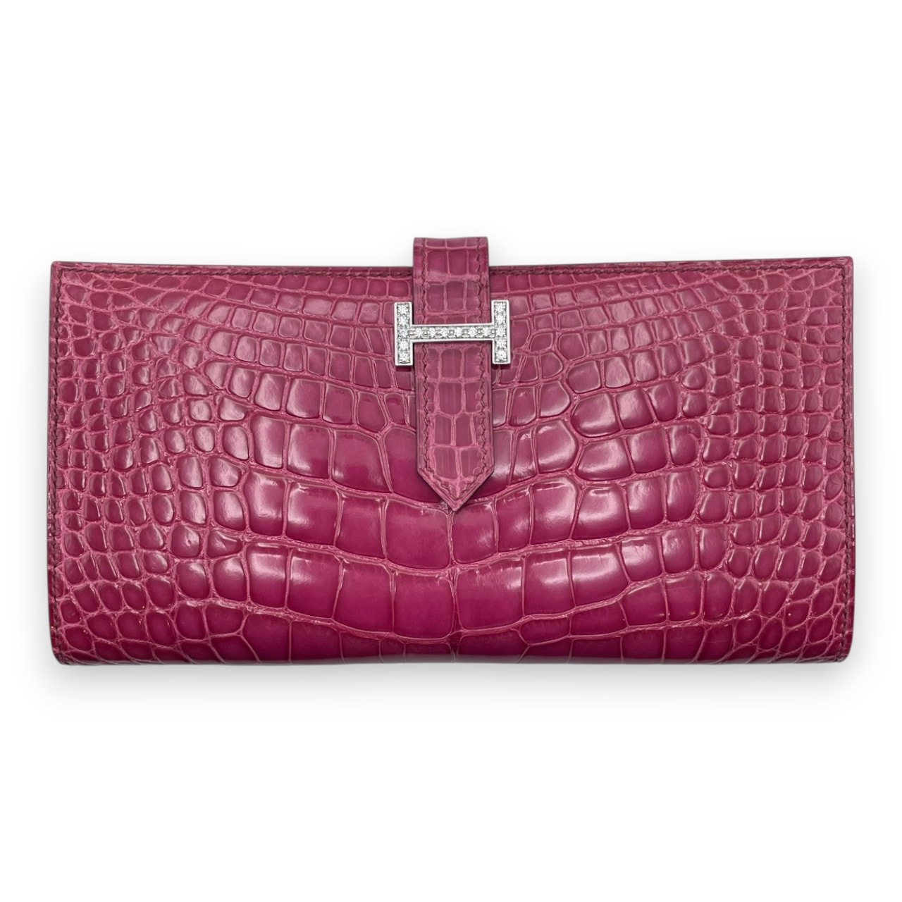 PA　エルメス　べアンスフレ エルメス べアンスフレ 財布 ヴォーエプソン ブルー □O刻印