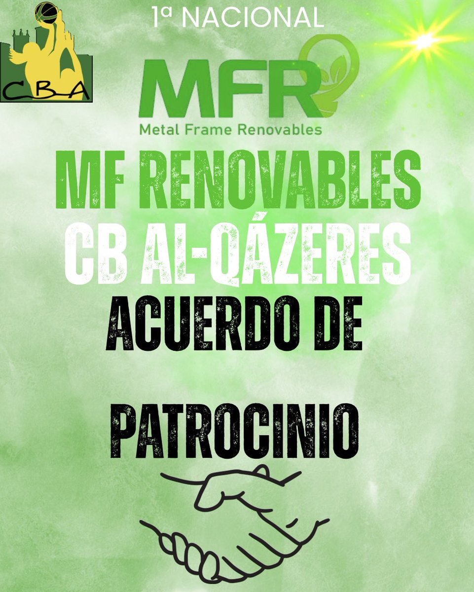 cb_alqazeres's tweet image. 📣El CB Al-Qázeres anuncia la colaboración con @metalframereno1.

🙌Nuestro 1ª Nacional pasa a llamarse MFRenovables CB Al-Qázeres.

🤝 El Club y la empresa extremeña unen sus valores: profesionalidad, confianza, calidad y compromiso. ¡Gracias por apoyarnos en la #LigaRibesalat!