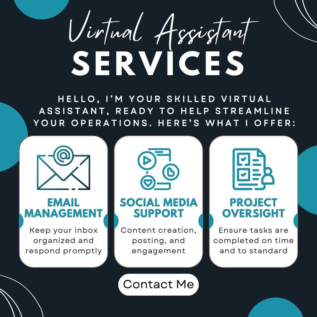 veevaservices's tweet photo. Want to save time and grow your business? 💻✨
A Virtual Assistant can help you stay organized, focused, and on track to reach your goals. 🚀

#VAServices #VirtualAssistant #BusinessSupport #SaveTime #StayOrganized #WorkSmart #ProductivityHelp #EntrepreneurSupport https://t.co/L139dRafry