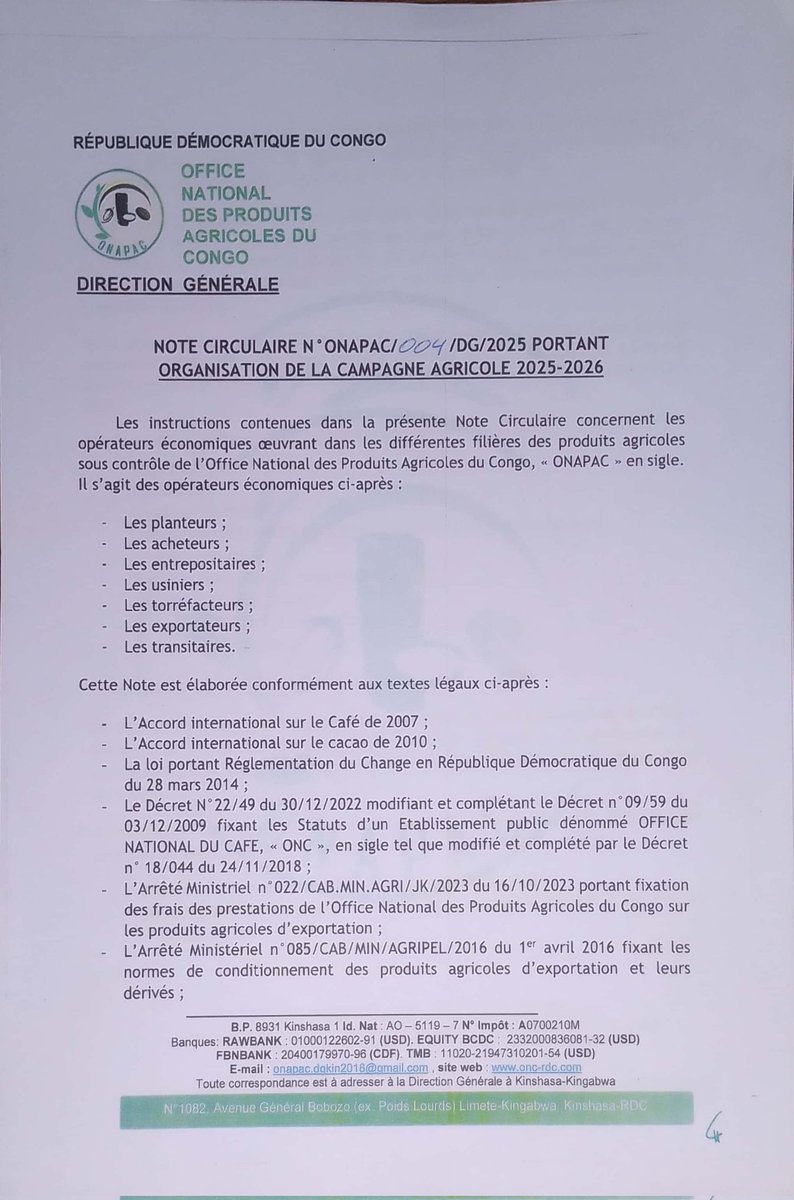 OnapacBeni's tweet photo. En complément aux modalités d’agrément,ces exigences sont obligatoires pour la campagne Agricole 2025-2026: Identifier ses installations par nature des produits,Fournir la listes de ses fournisseurs catégorie B et leurs installations,Présenter sa base de données et statistiques https://t.co/G0jD8IMcDC