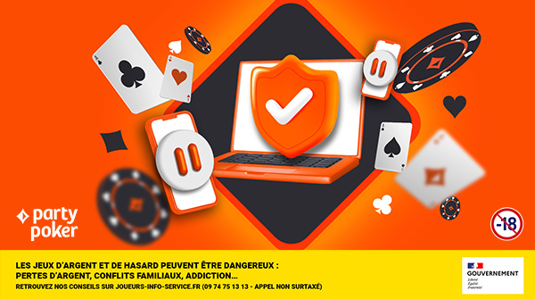 Fixez vos limites pour jouer en toute maîtrise !

🔹 Limite de dépôt (quotidienne, hebdo, mensuelle)
🔹 Limite de mise hebdo
🔹 Gestion du temps de jeu
🔹 Contrôle des paiements automatiques

ℹ️partypoker.fr/fr/poker/offer…

🔞Jeu Responsable