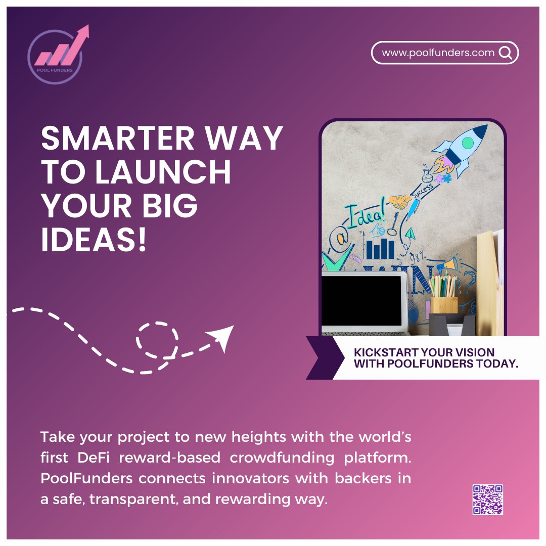SMARTER WAY TO LAUNCH YOUR BIG IDEAS!
.
➡️ Visit Us: poolfunders.com
➡️Start your campaign: lnkd.in/gpmNzbsP
➡️Join us: t.me/poolfunders
.
#PoolFunders #Crowdfunding #Startups #Creativity #Technology #Creators #Rewarding #Funding #Nomiddleman #Innovation