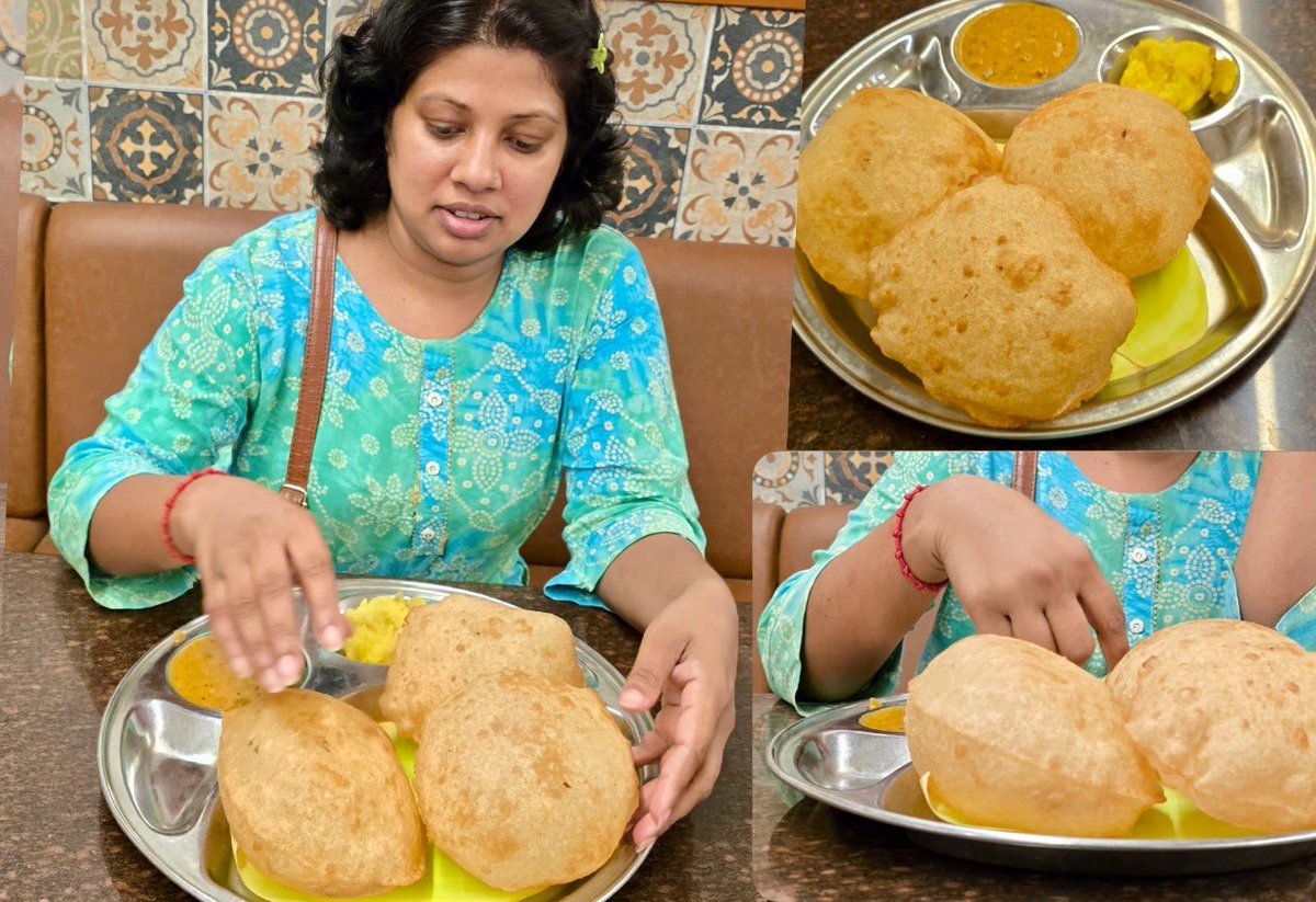 Panchamee's tweet photo. Puri was something I hated during college days. Recently I have fallen in love with this not-so- healthy food. Puri in Chennai are tastier and puffier than the ones in Colombo ❤️ https://t.co/LXv88Cj7rN