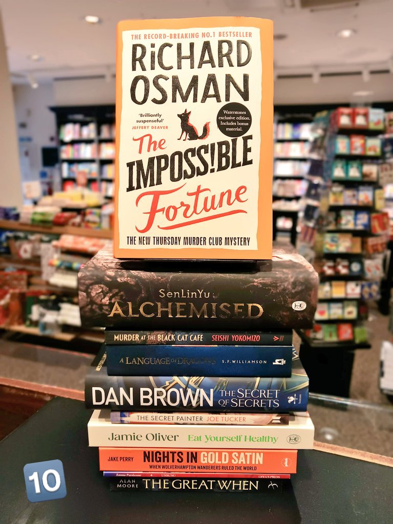 The latest Waterstones #Wolverhampton Top 10. Huge first week for The Impossible Fortune &amp; Alchemised, Jake Perry in table-climbing form with a great piece of <a href="/Wolves/">Wolves</a> history in Nights in Gold Satin, &amp; one of our region's finest poets Emma Purshouse is Top 10 again with Unsung.📚