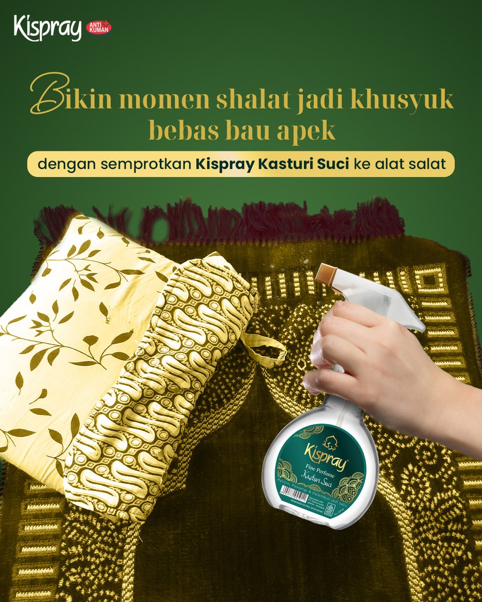 Ibu, menjaga kebersihan alat salat itu bukan cuma soal fisik, tapi juga soal hati. Dengan alat shalat yang bersih dan wangi, ibadah kita jadi lebih khusyuk dan bermakna. 

#Kispray #KisprayKasturiSuci #WangiMewahnyaTahanLama #Lifestyle #TipsMukenaWangi