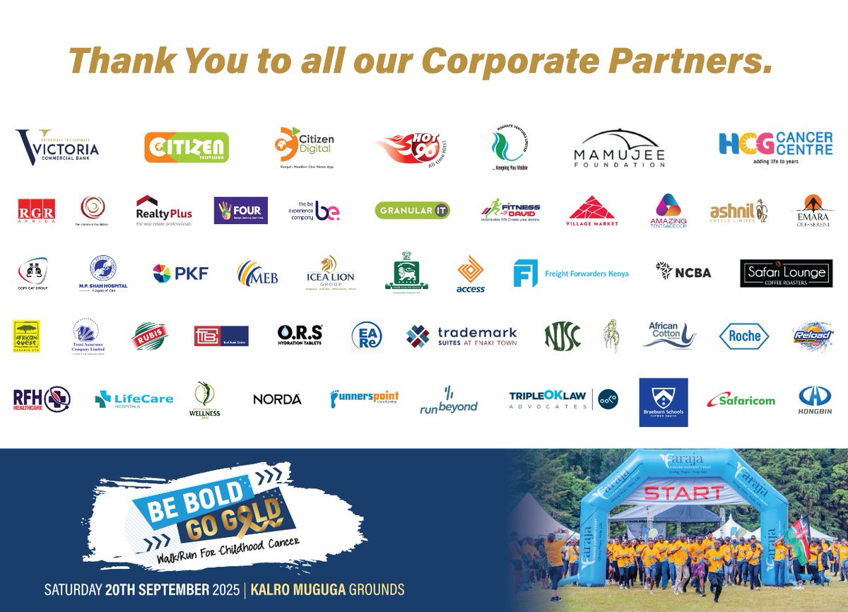 THANK YOU! 

As Childhood Cancer Awareness Month wraps up, we’re celebrating the incredible corporates who showed up for #BBGG2025 

Your support means more smiles, more hope, and more children completing treatment. Together, we’re changing the cancer story. 💛

#BeBoldGoGold