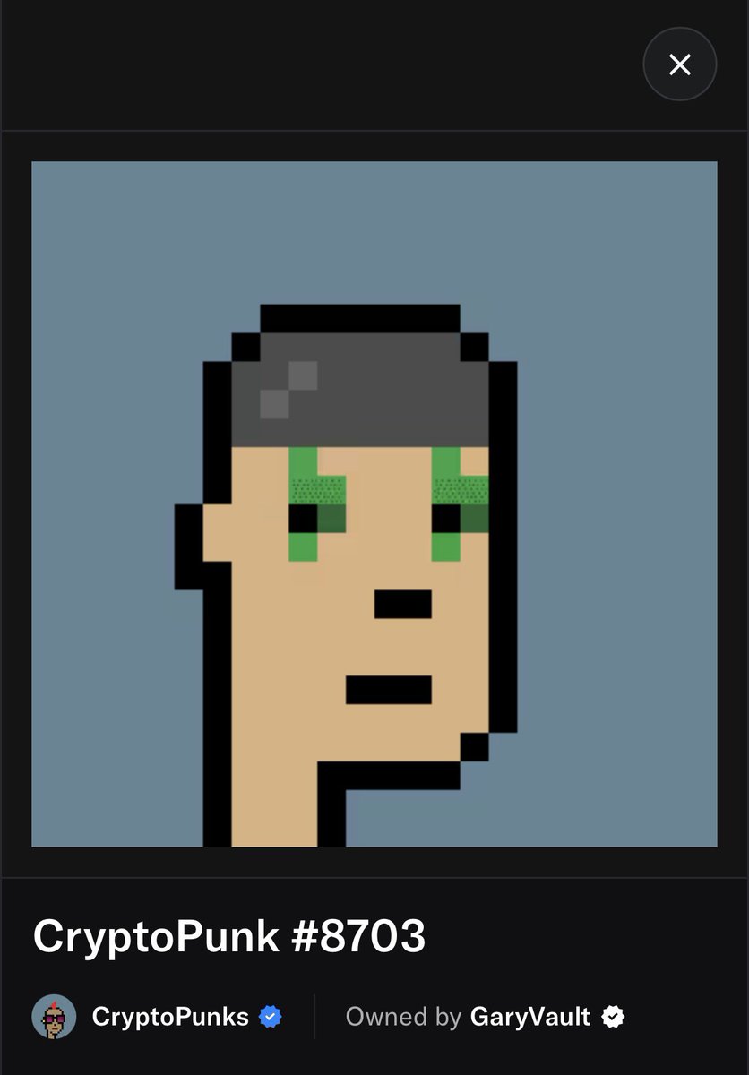 Giaghezz's tweet photo. I just realized that I have the same #Cryptopunks of @garyvee, but the original one.🤣 https://t.co/No3hvZLsYN