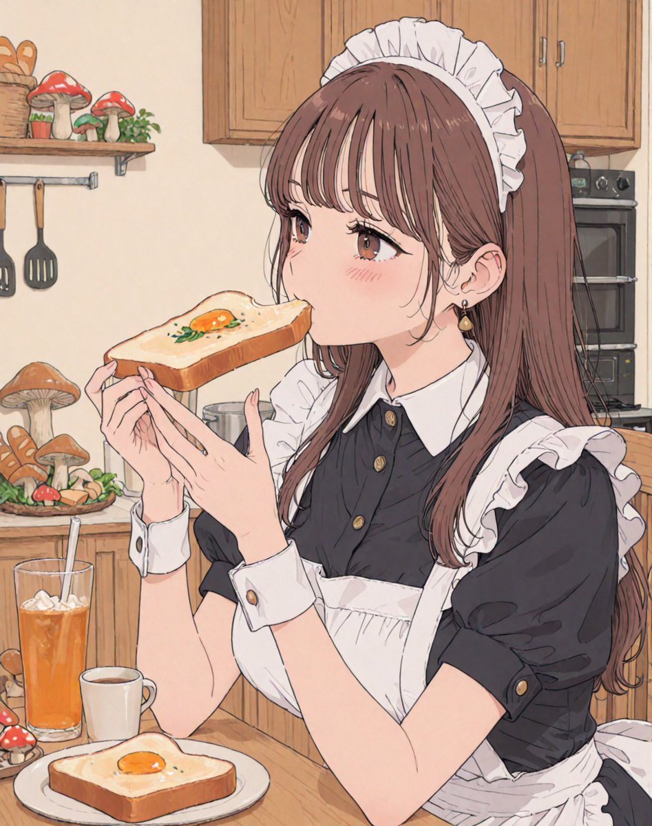 t_hiori_AIart's tweet image. 本日2枚目でございます(🍄_ _)ﾍﾟｺﾘ
パン食べて今週もよろしくお願いします🍞(ᐛ 🍞Σ)ﾊﾟｧﾝ