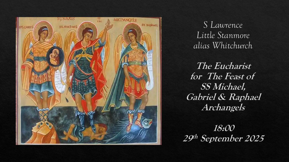 Today's the Feast of Ss Michael, Gabriel, &amp; Raphael, Archangels!  God's messengers &amp; protectors are spiritual beings who serve Him and help guide us. We also give thanks with our Rector, Fr Paul, who today celebrates 40 years as a Deacon (39 years a Priest)