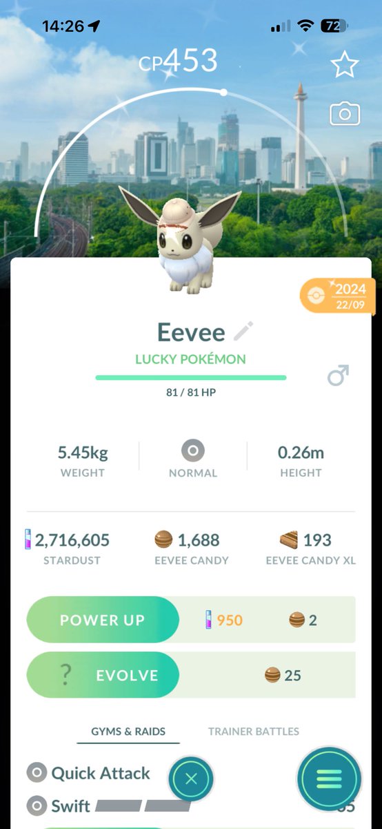 Shiny/Lucky City Safari Eevee WITH a background 😍✨ 

#PokemonGo #Eevee #ShinyPokemon