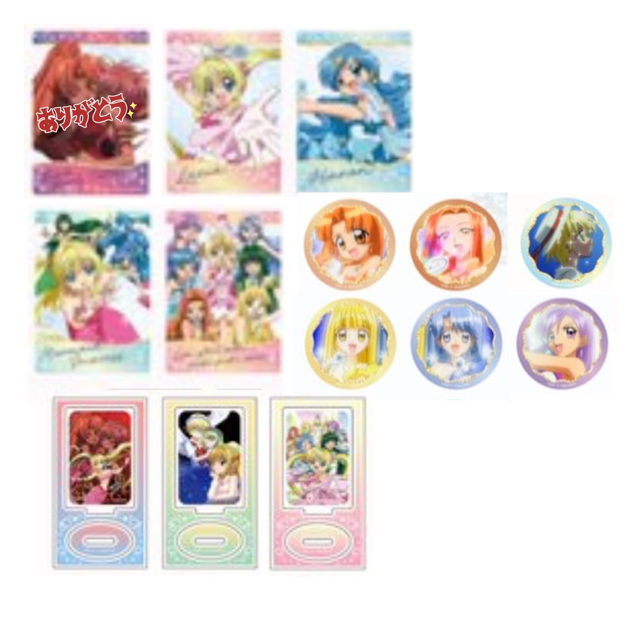 【匿名配送】ぴちぴちピッチ セリア 缶バッジ 波音 リナ 30点 クリアカード アニメ「ぴちぴちピッチ」の描き下ろし メイドver