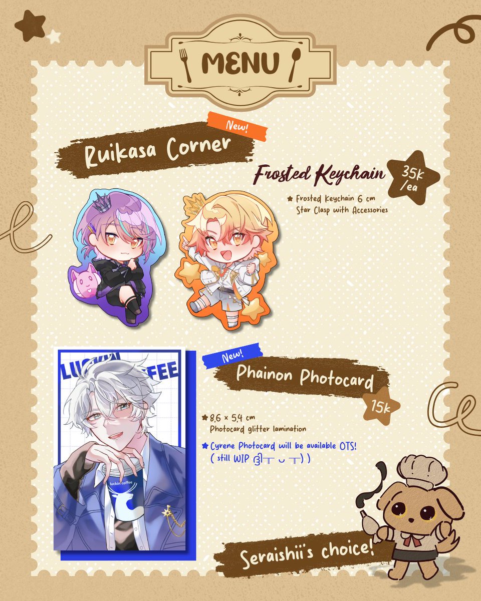 seraishii's tweet photo. [💛&amp;🔁 are appreciated]

🍖 ES KRIM BBQ PO 2 FOR #CFXXI 🍨

🗓️ 29 sep-5 okt
📦 Day 1 only!! + mail order
📍Booth TBA
🔗 https://t.co/8mxcSjig9Q

✨️ PRSK, HSR, Link Click

(1/2)

#warunghsr #warungprsk #warunglinkclick #warunggame #comifuroXXIcatalogue #cf21 #comifuro21catalogue https://t.co/2TWUoa89IR