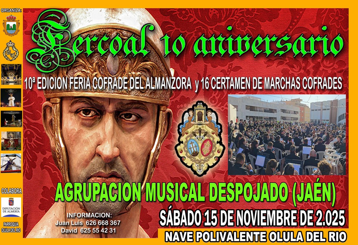 #Bandas | ¡𝐀𝐆𝐑𝐔𝐏𝐀𝐂𝐈𝐎𝐍 𝐌𝐔𝐒𝐈𝐂𝐀𝐋 𝐍𝐔𝐄𝐒𝐓𝐑𝐎 𝐏𝐀𝐃𝐑𝐄 𝐉𝐄𝐒𝐔𝐒 𝐃𝐄𝐒𝐏𝐎𝐉𝐀𝐃𝐎 (𝐉𝐀𝐄𝐍)! 💣💣💣

<a href="/JesusDespojado/">A.M. Ntro. Padre Jesús Despojado</a> 

Anunciamos a una de nuestras formaciones más destacadas para ésta 10ª EDICION, nuestros queridos amigos de Despojado Jaén,

15 NOVIEMBRE