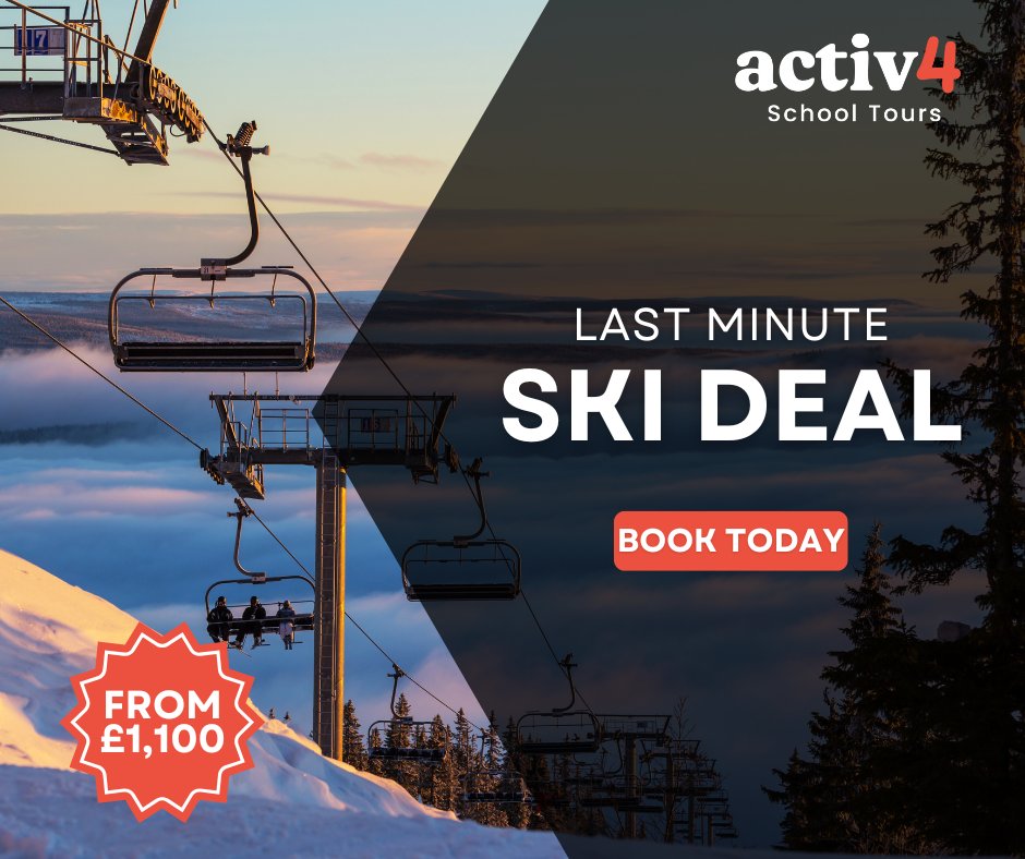 🚨 Has your school been let down for February Half Term? We’ve got a last-minute deal for a February Half Term 2026 ski trip ⛷️❄️ But it won’t be around for long… Secure your trip today 
👉activ4.com/request-a-quot… 
#skitrip #schoolskitrip #FebHalfTerm