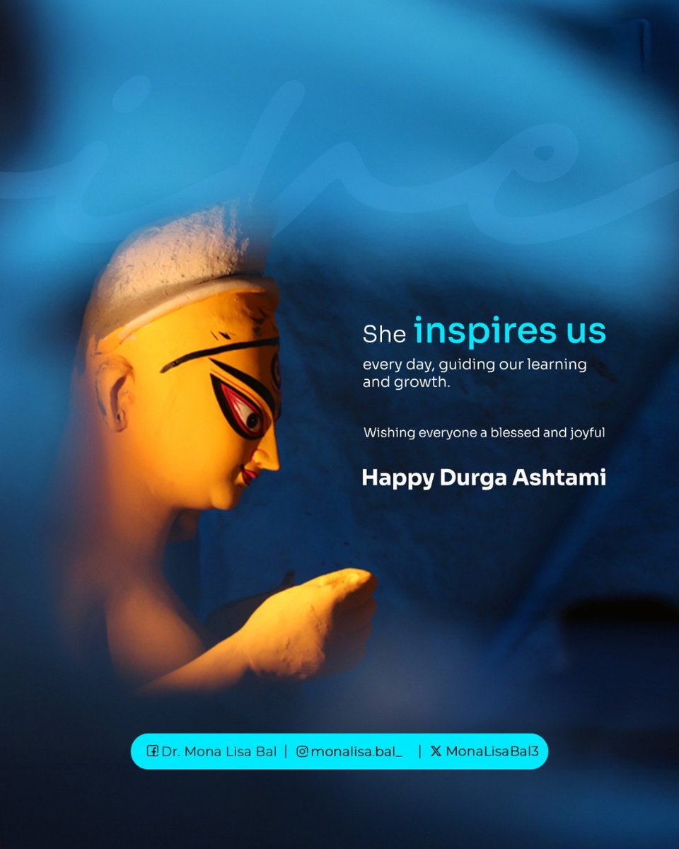 MonaLisaBal3's tweet photo. Durga Ashtami reminds us that strength is not just in battle, but in the courage to nurture, to educate, and to lead with compassion.
May her spirit continue to guide our journey of growth and purpose.
#DurgaAshtami #Inspiration #StrengthWithGrace https://t.co/O1snsVqZ55