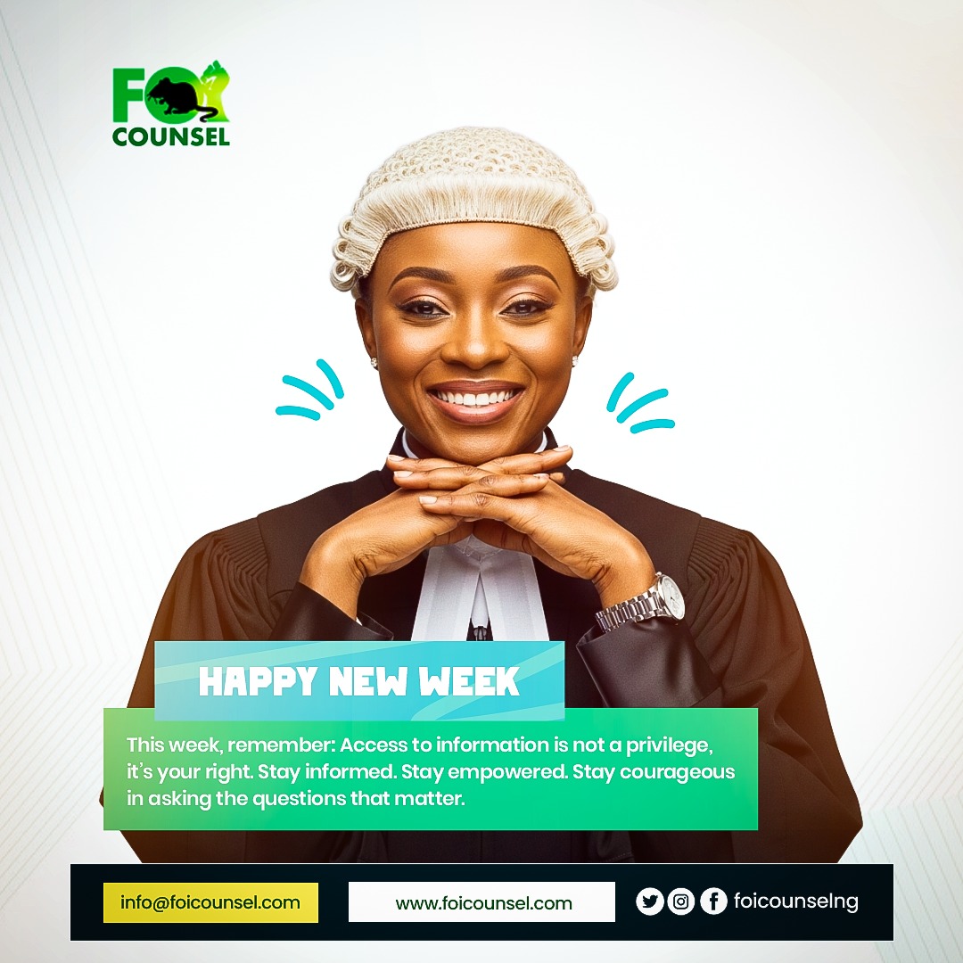 🌟 Happy New Week from FOI Counsel! 🌟

Access to information isn’t a privilege — it’s your right.
Stay informed. Stay empowered. Stay courageous in asking the questions that matter.

#FOICounsel #FOI #Transparency #RightToKnow #HappyNewWeek