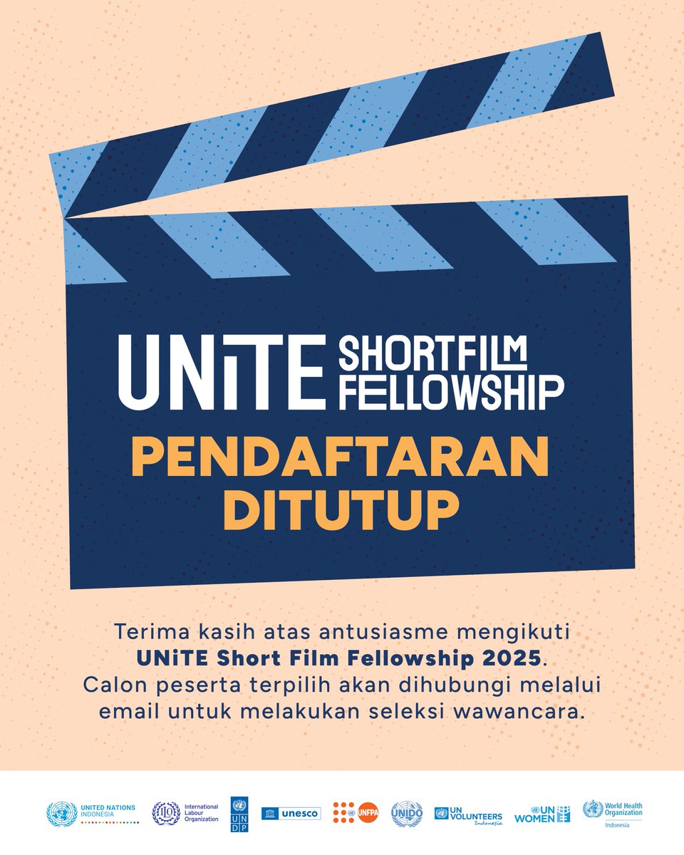 unwomenid's tweet image. Pendaftaran telah ditutup!

Terima kasih telah mengirimkan ide-ide film pendekmu tentang isu kekerasan thd perempuan &amp;amp; anak perempuan. Calon peserta terpilih akan dihubungi lebih lanjut melalui email untuk seleksi wawancara. Pantau terus inbox emailmu!

#UNiTE #16Days #16HAKTP