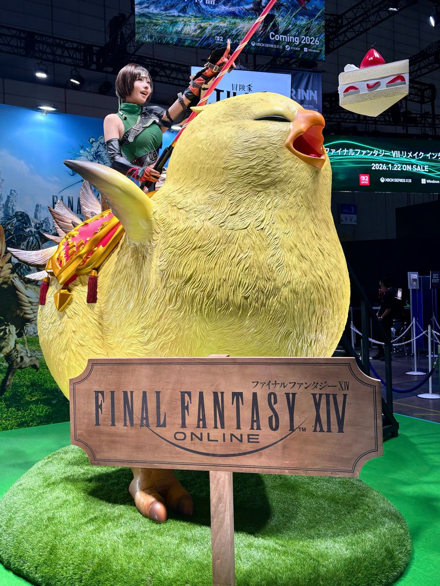 NekoPikoU's tweet photo. デブチョコボにバスターソード!!!
いっぱい遊んできたよ〜〜〜〜〜!!!!!✨️
 #TGS2025 https://t.co/yd6vhFxfbS