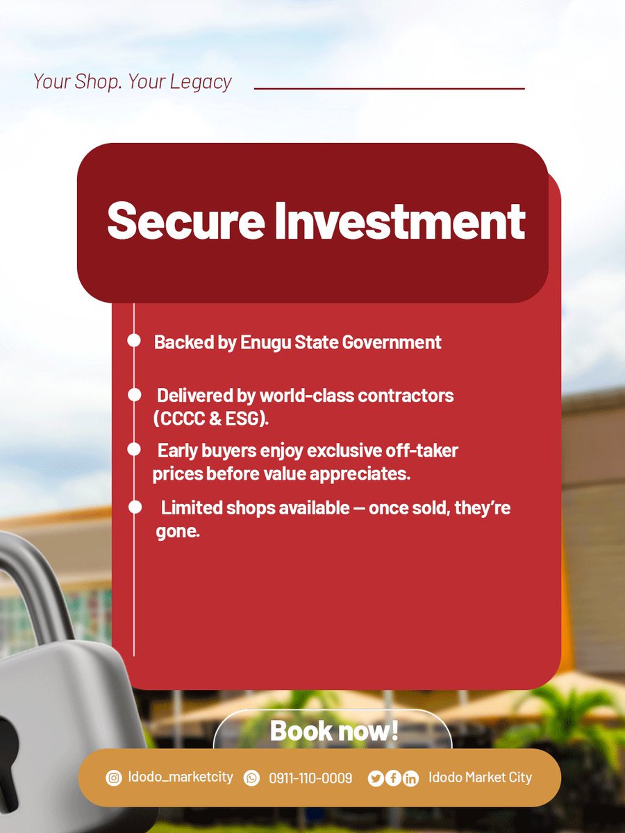 idodomarketcity's tweet photo. Every day you wait, someone else is securing the exact spot your business needs.#Idodomarketcity #realestate #shop #AmaechiIDODO #EnuguStateGovernment #OwnAshop #EnuguWarehouse #IDODO https://t.co/jHQVo36UE0