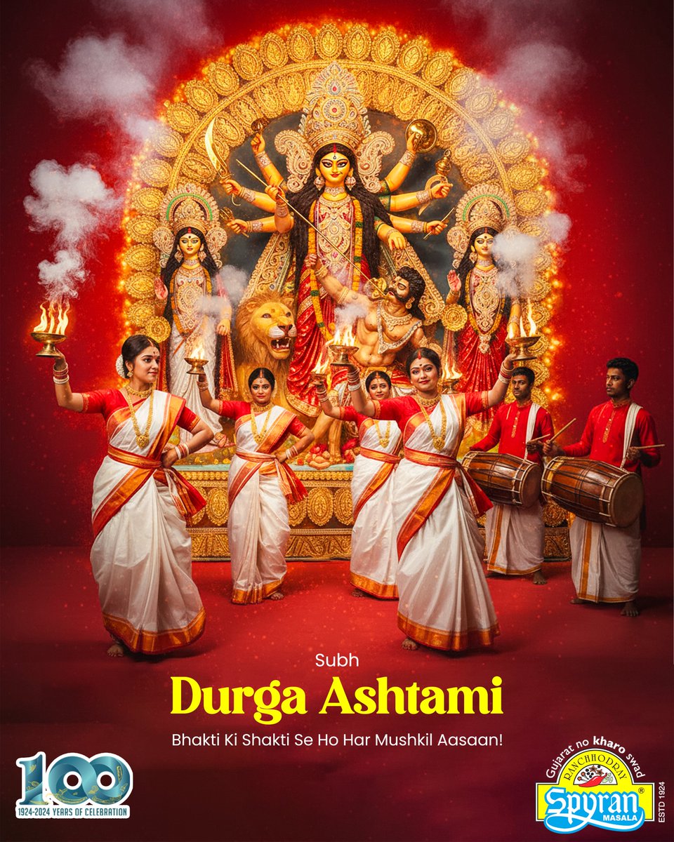 SpyranRetail's tweet image. 🌸✨ Bhakti ki Shakti, Har Mushkil Aasaan! ✨🌸
This Durga Ashtami, let devotion bring strength, happiness &amp;amp; prosperity to every home. 🙏❤️
💛 Spyran Masala wishes you a Shubh Durga Ashtami!

#ShubhDurgaAshtami #SpyranMasala #IndiasTopSpiceBrand #100YearsOfSpyran #FestivalOfFaith