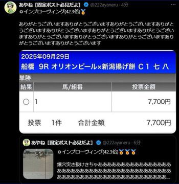 dejingus's tweet photo. #拡散希望RTおねがいします 
#拡散希望

あやね
@222ayaneru 

ついにやっちゃいましたね。
明らかな捏造馬券です。
船橋9Rではなく8Rです。
数値を書き換えてspat4切り取りで簡単に捏造できます。
捏造を指摘された際、即ブロツイ消しされたそうです。
被害を生まないために拡散ご協力ください https://t.co/r3Y2fbNgl6