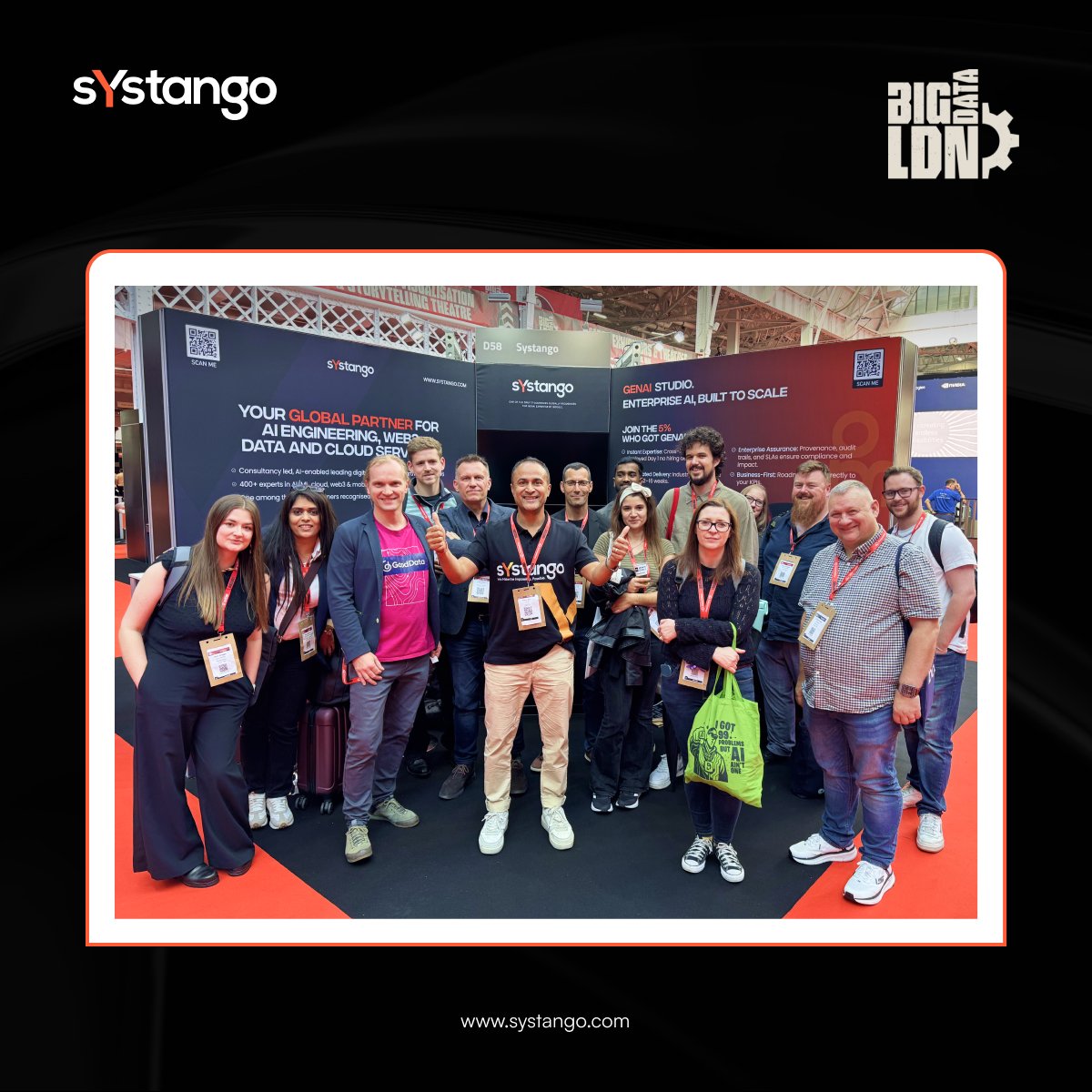Systango's tweet image. Big thanks to #BigDataLDN 2025 for an amazing event with 15K+ attendees! 👏

Loved connecting at our booth &amp;amp; showing GenAI Studio in action.

👉See what it can do for your business: bit.ly/47LE0Co

#GenAI #Systango