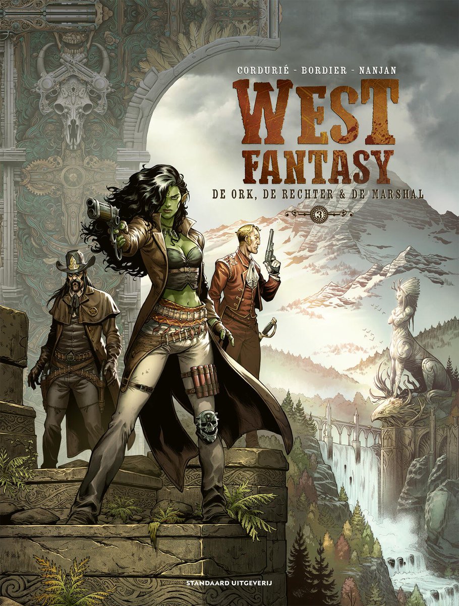stripland_BENL's tweet photo. De Ork, de Rechter & de Marshal, het derde verhaal binnen de #WestFantasy reeks, verschijnt deze week bij #Standaard Uitgeverij. Yaretsi is een geslepen dievegge. Helaas bedriegt ze haar handlangers één keer te veel, ze proberen haar te vermoorden. #Bordier #Cordurié #Nanjan https://t.co/2PLFjw4QkF