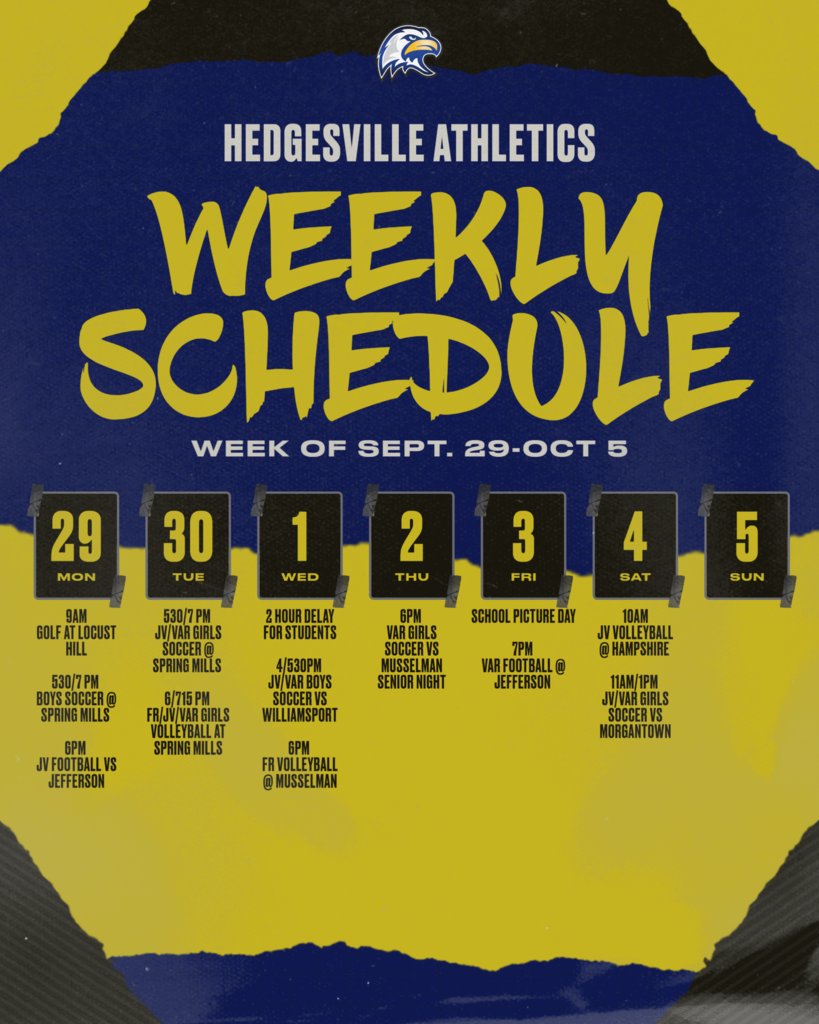 Full Schedule of Activities this week!