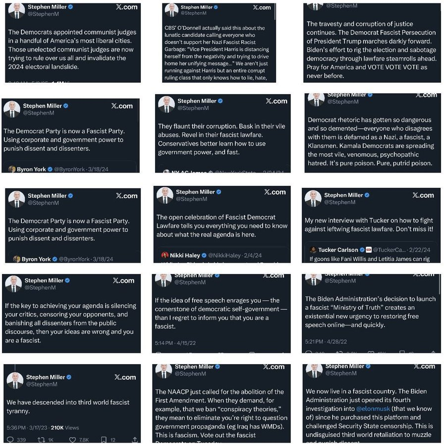 Just a few of the times that Stephen Miller called Democrats 'fascists'...