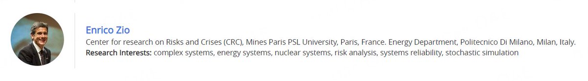 🥳Excited to introduce Prof. Enrico Zio as our new Advisory Board Member!
📍Center for research on Risks and Crises (CRC), Mines Paris PSL University, Paris, France. 
📍Energy Department, Politecnico Di Milano, Milan, Italy.