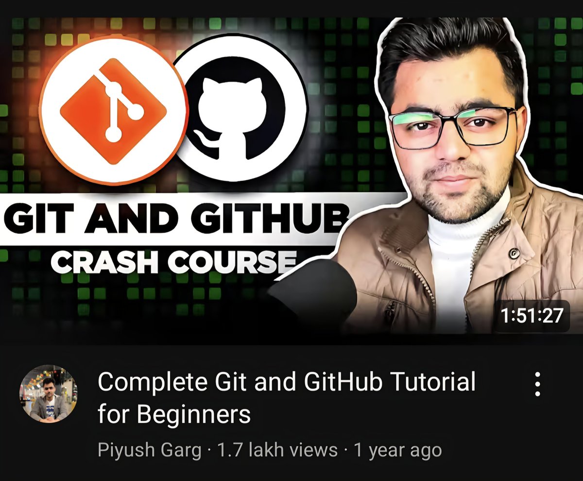gauravkmaurya09's tweet image. The only git and github video you&apos;ll ever need 🫰
@piyushgarg_dev